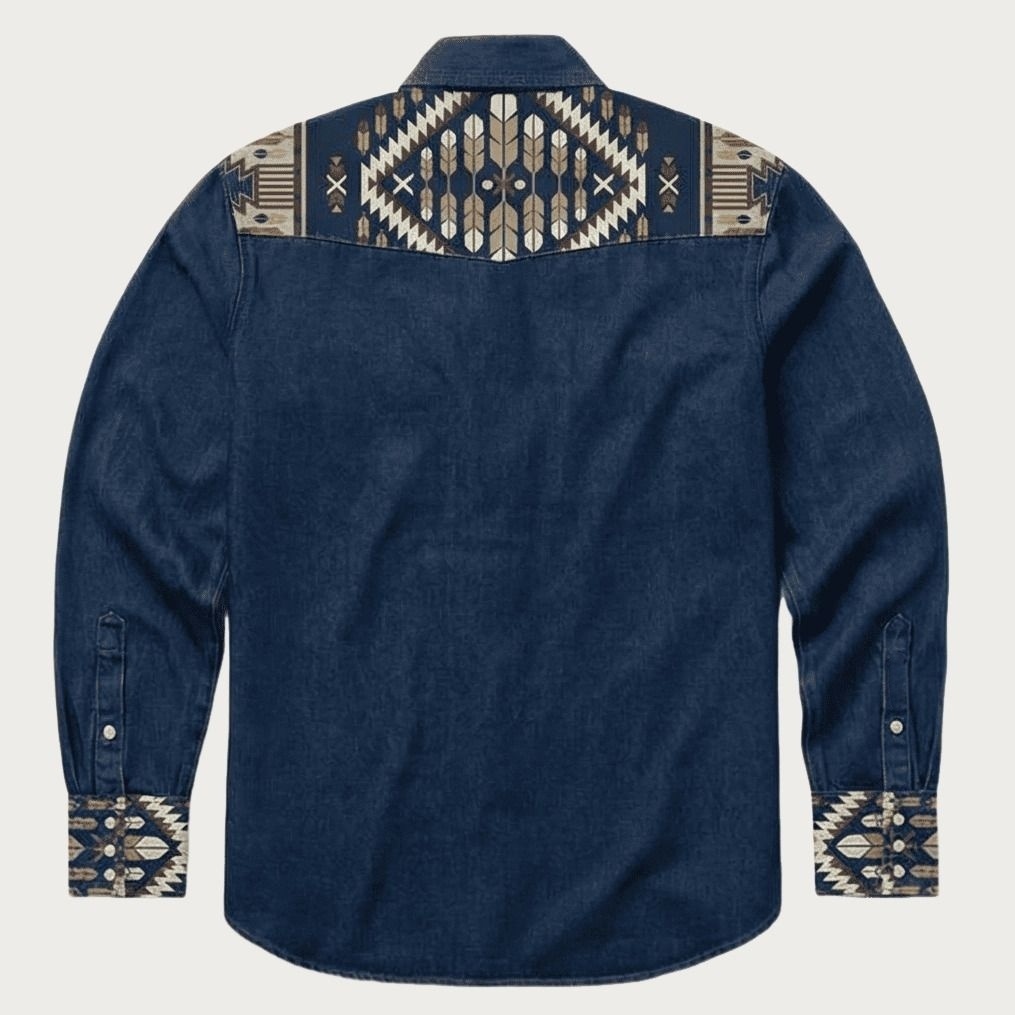 The Mesa Ridge – Southwestern Geometric Yoke Western Shirt - Four colors