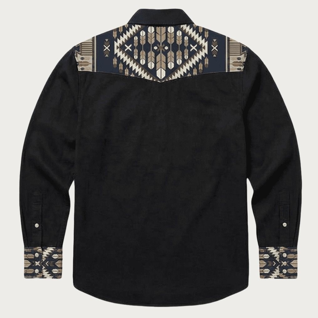 The Mesa Ridge – Southwestern Geometric Yoke Western Shirt - Four colors