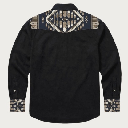 The Mesa Ridge – Southwestern Geometric Yoke Western Shirt - Four colors