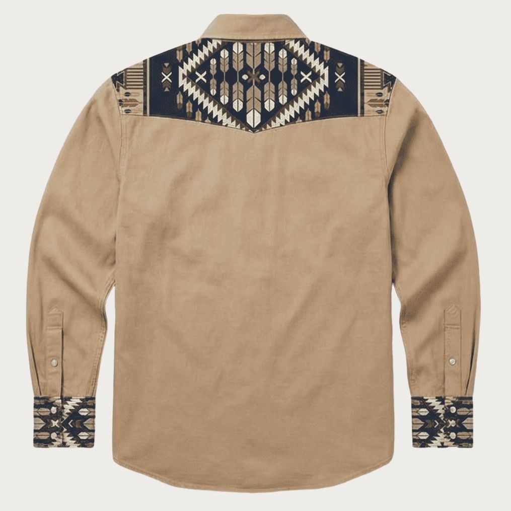 The Mesa Ridge – Southwestern Geometric Yoke Western Shirt - Four colors