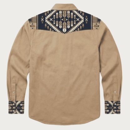 The Mesa Ridge – Southwestern Geometric Yoke Western Shirt - Four colors