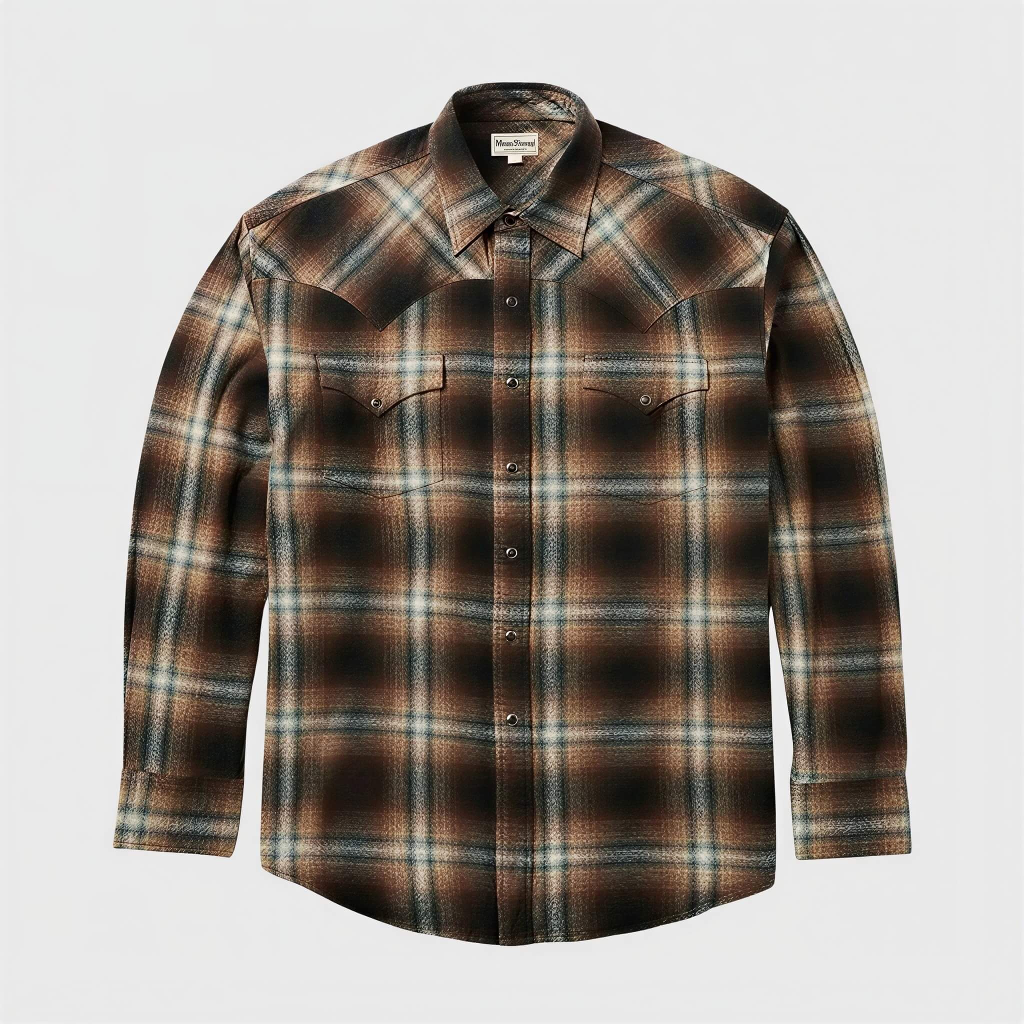 The Ember Shadow | Ombre Plaid Brushed Heritage Western Shirt