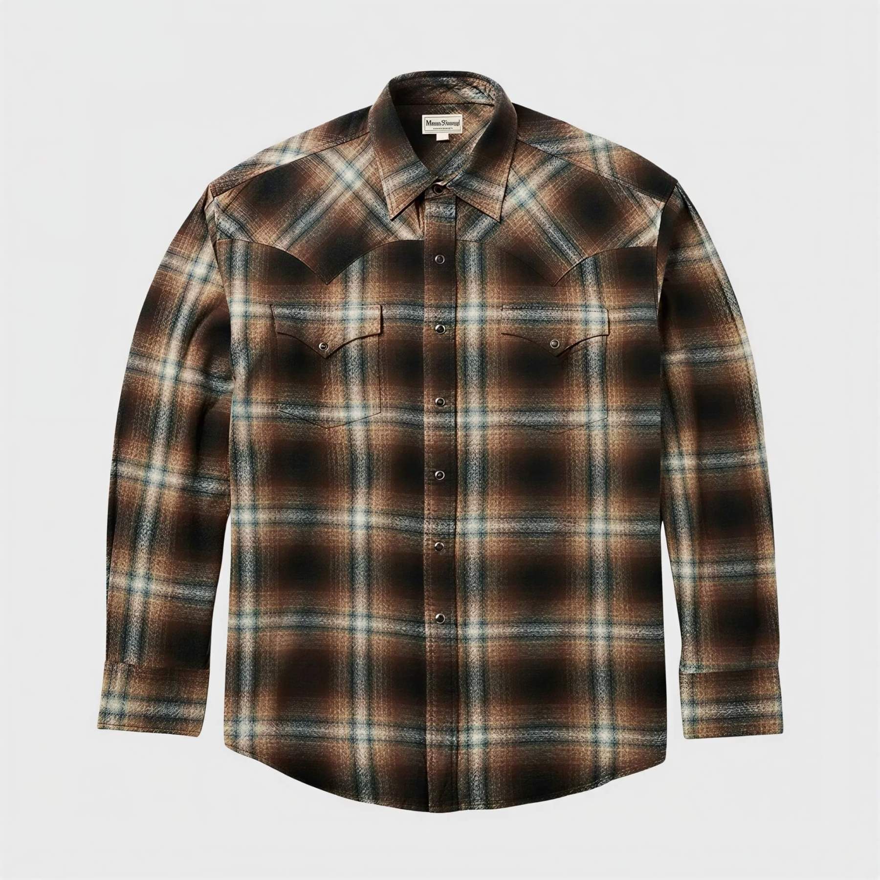 The Ember Shadow | Ombre Plaid Brushed Heritage Western Shirt