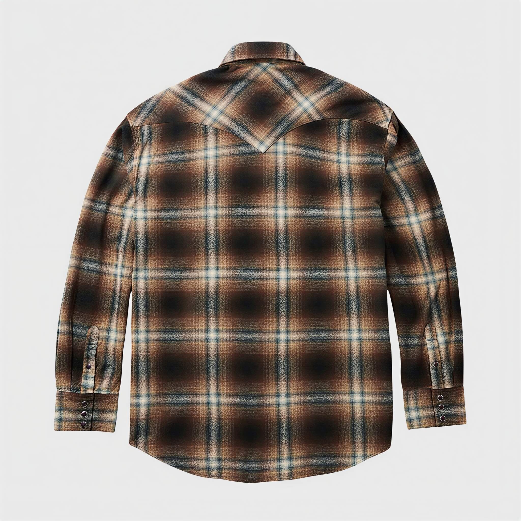 The Ember Shadow | Ombre Plaid Brushed Heritage Western Shirt