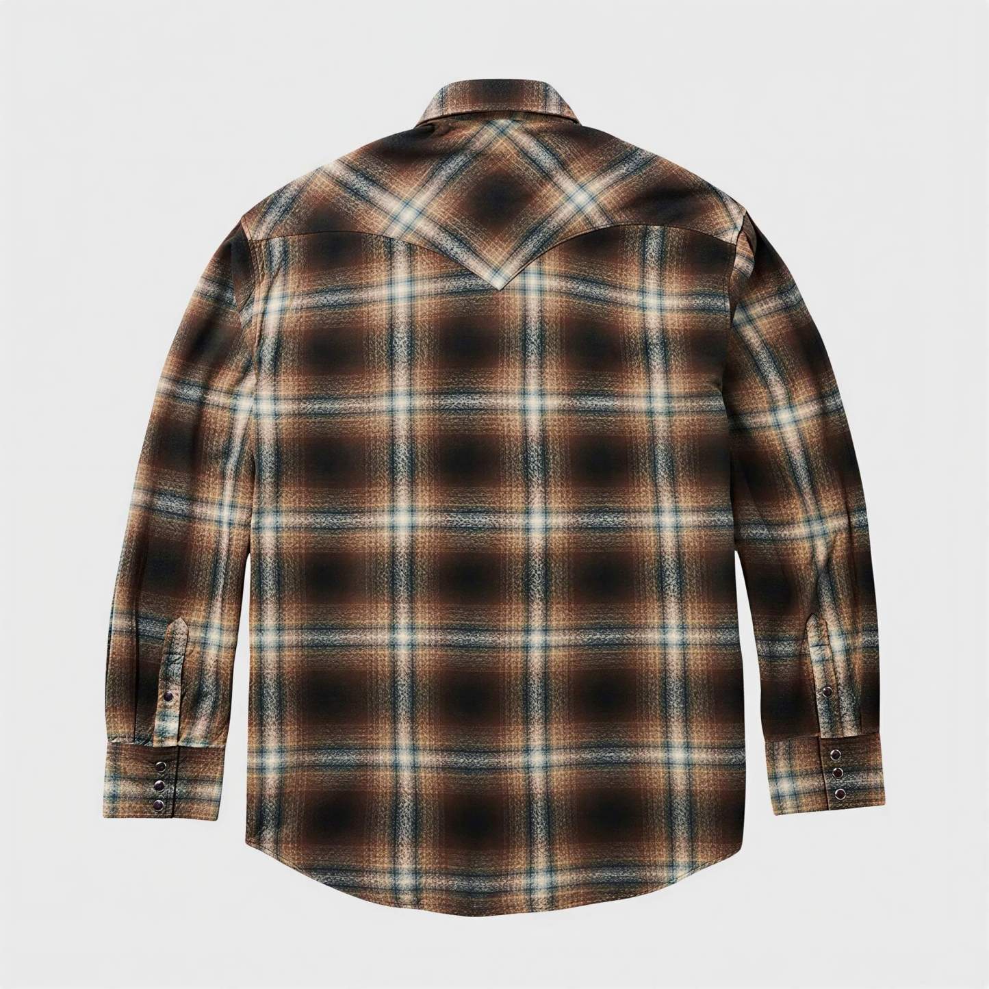 The Ember Shadow | Ombre Plaid Brushed Heritage Western Shirt