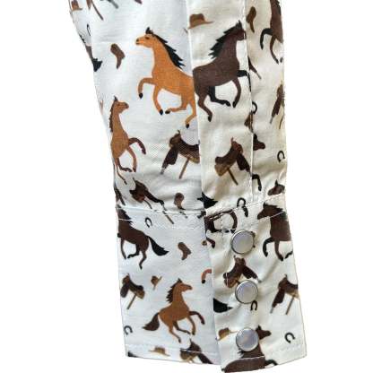 Men's Horse Print Western Shirt-MesaThread