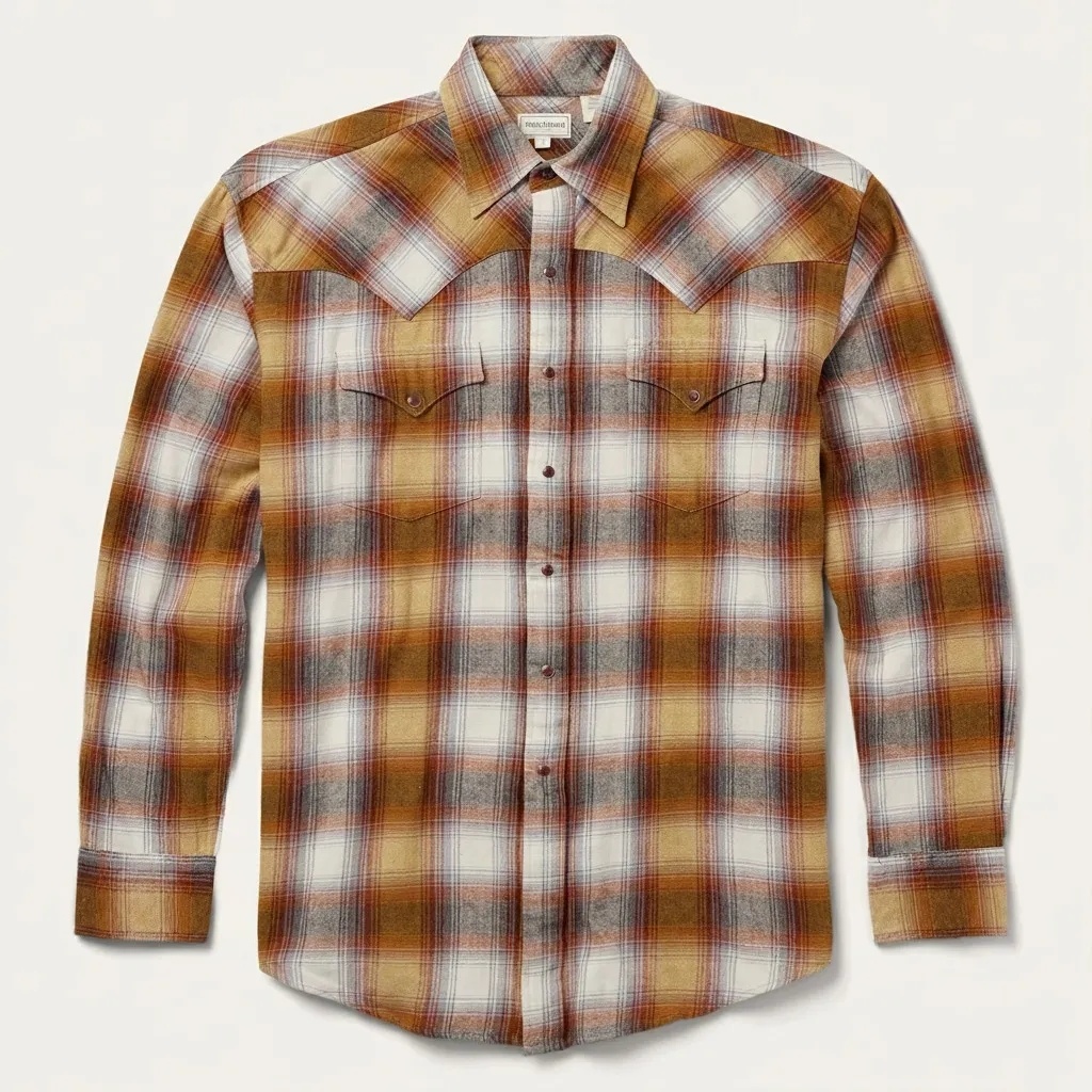 Rust Plaid Western Shirt