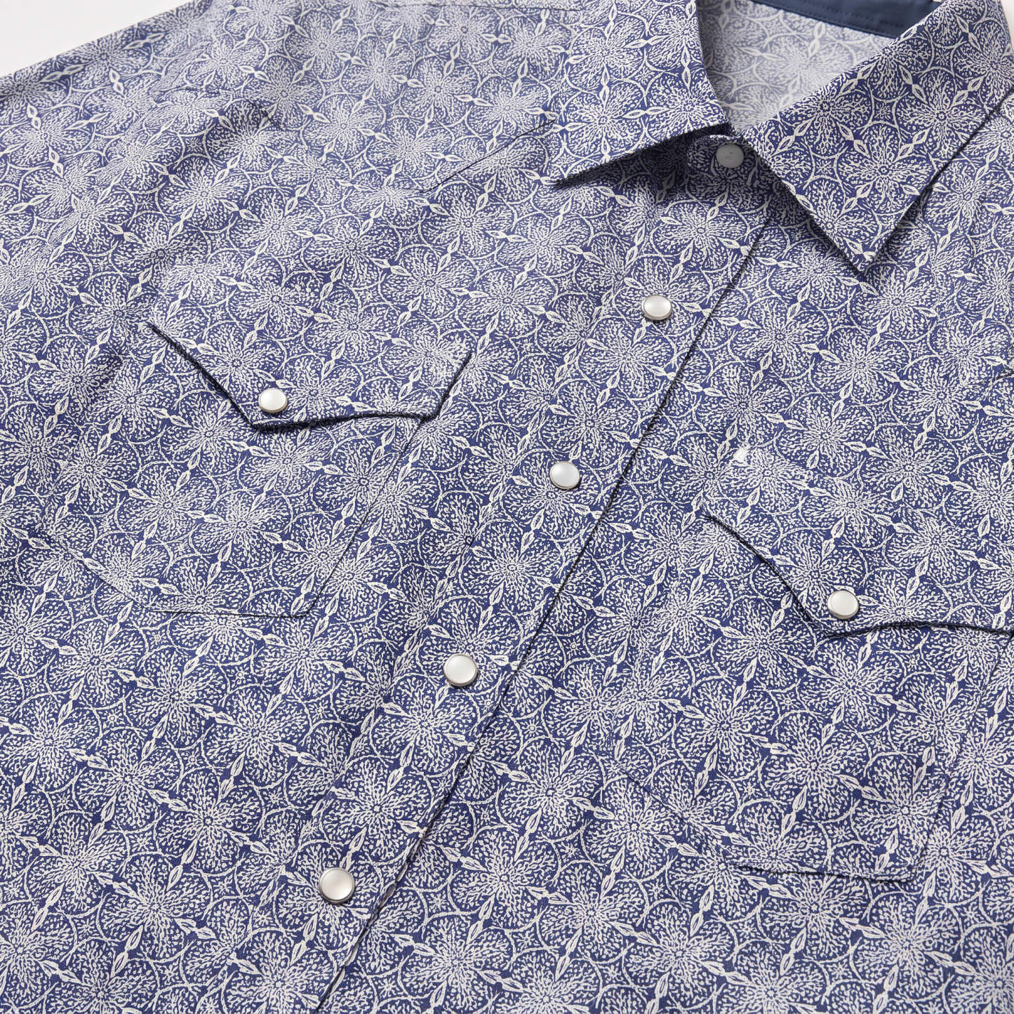The Indigo Intricacy | Mandala Motif Short Sleeve Western