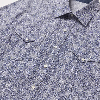 The Indigo Intricacy | Mandala Motif Short Sleeve Western