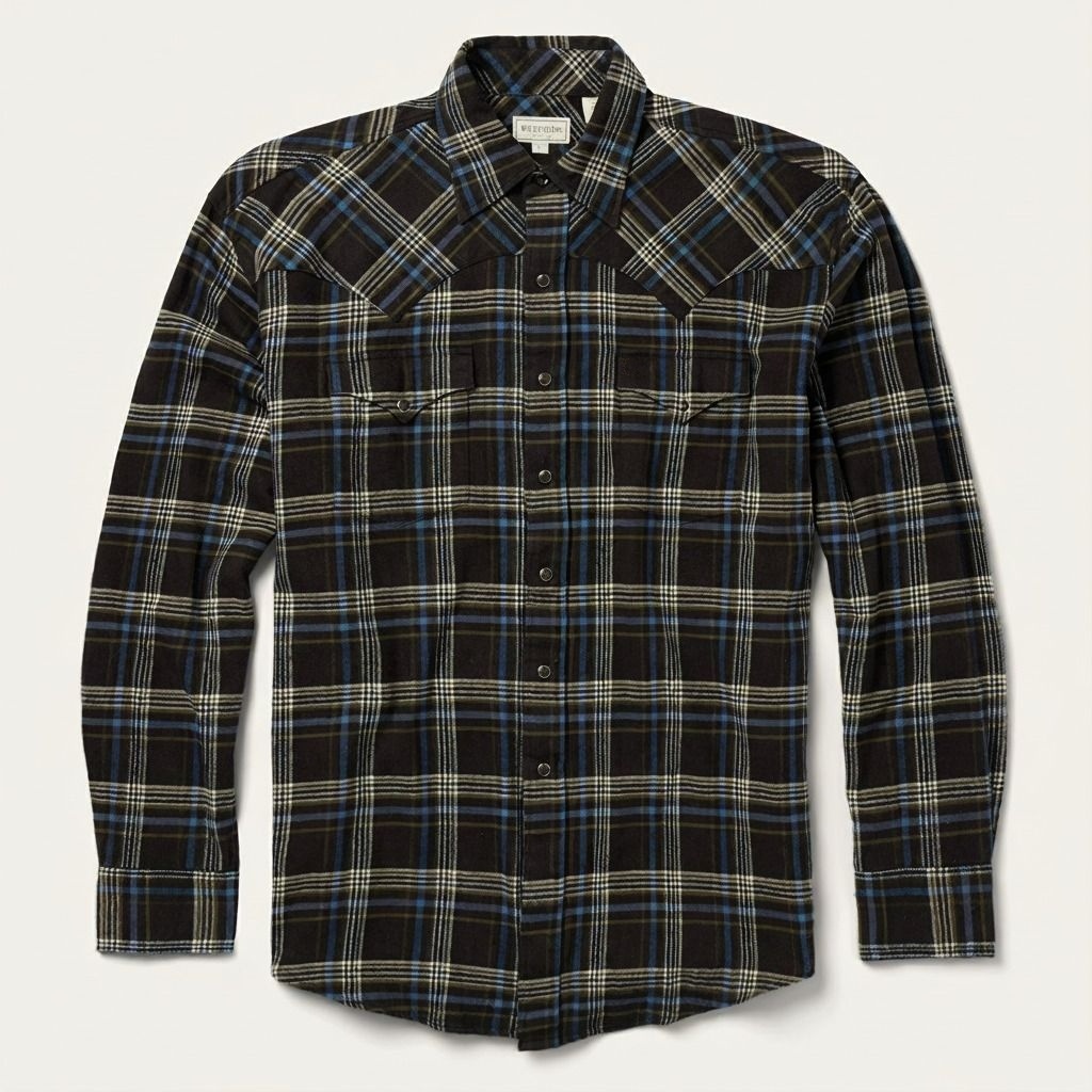 Plaid Western Shirt with Back Yoke 
