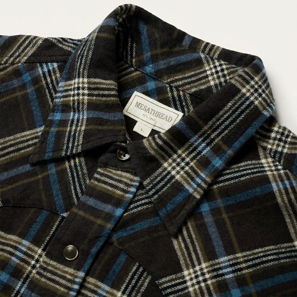 Plaid Western Shirt with Back Yoke 