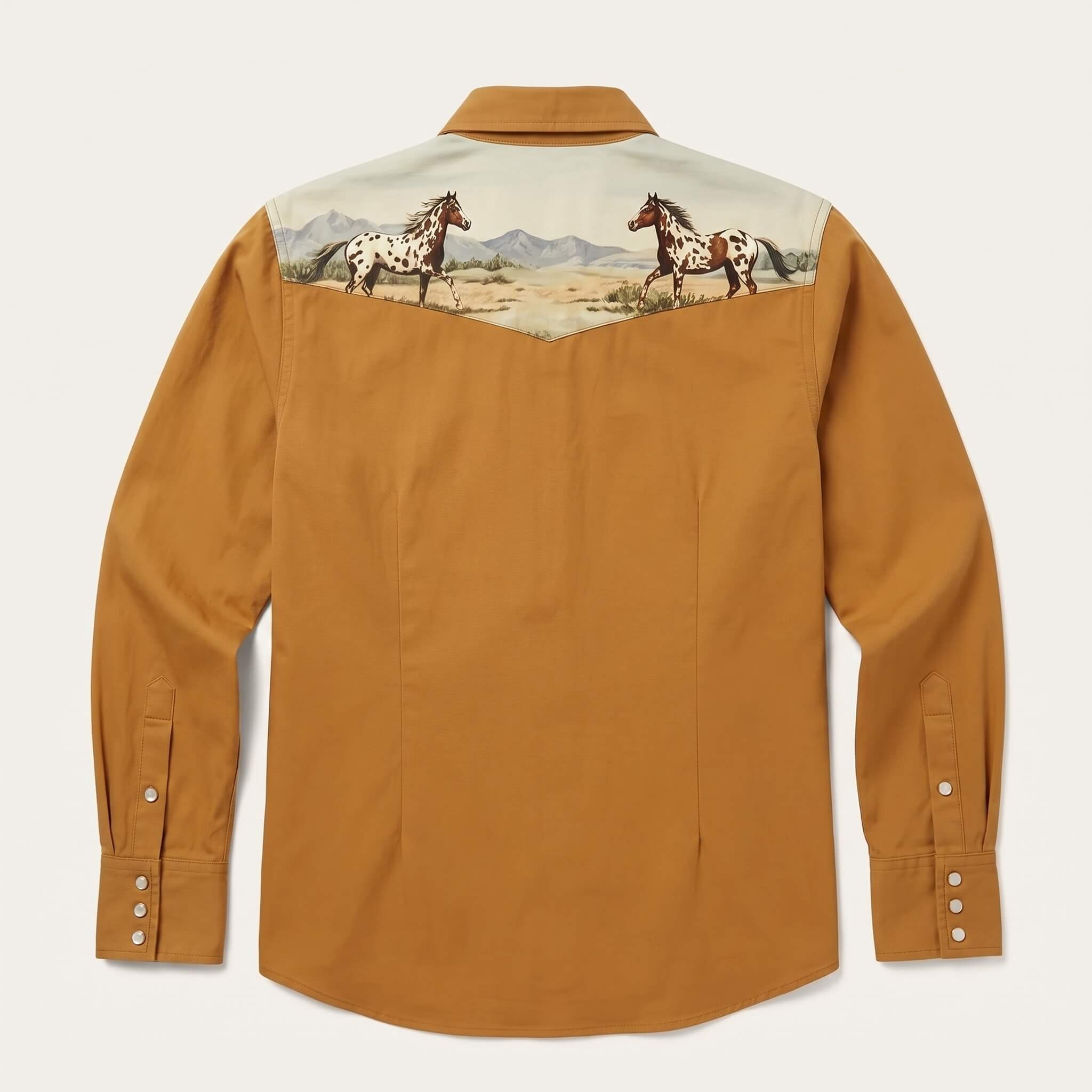 Appaloosa Landscape Western Shirt – Earthy Yellow