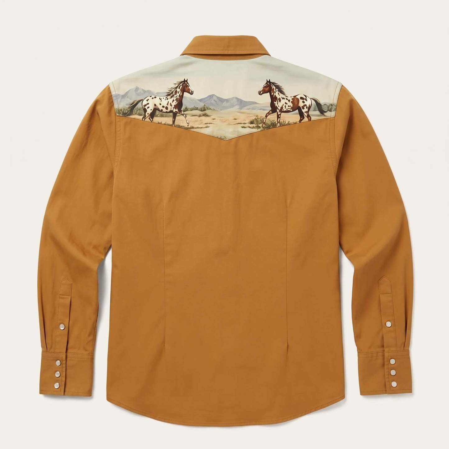 Appaloosa Landscape Western Shirt – Earthy Yellow