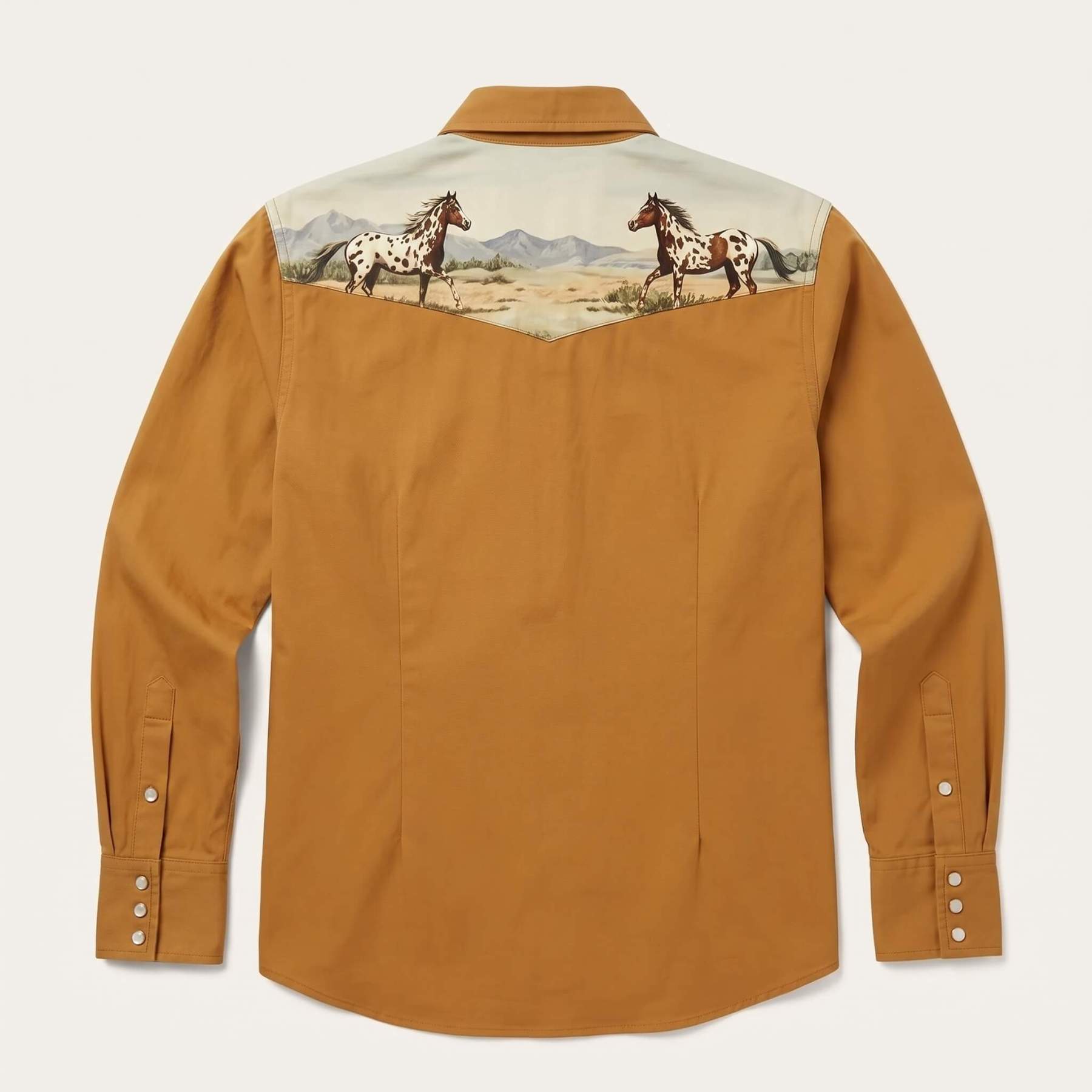 Appaloosa Landscape Western Shirt – Earthy Yellow