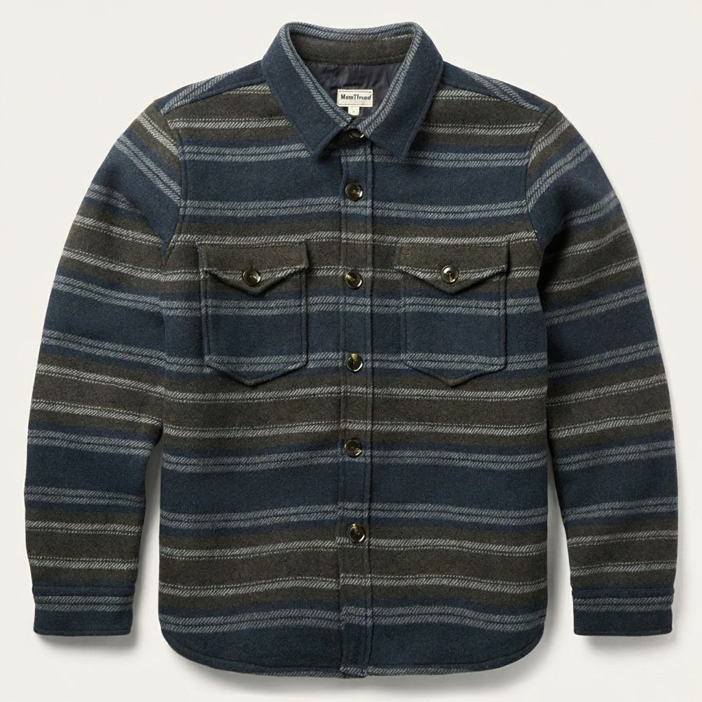 The Timberline Jacket | Heavyweight Striped Brushed Shirt-Jacket