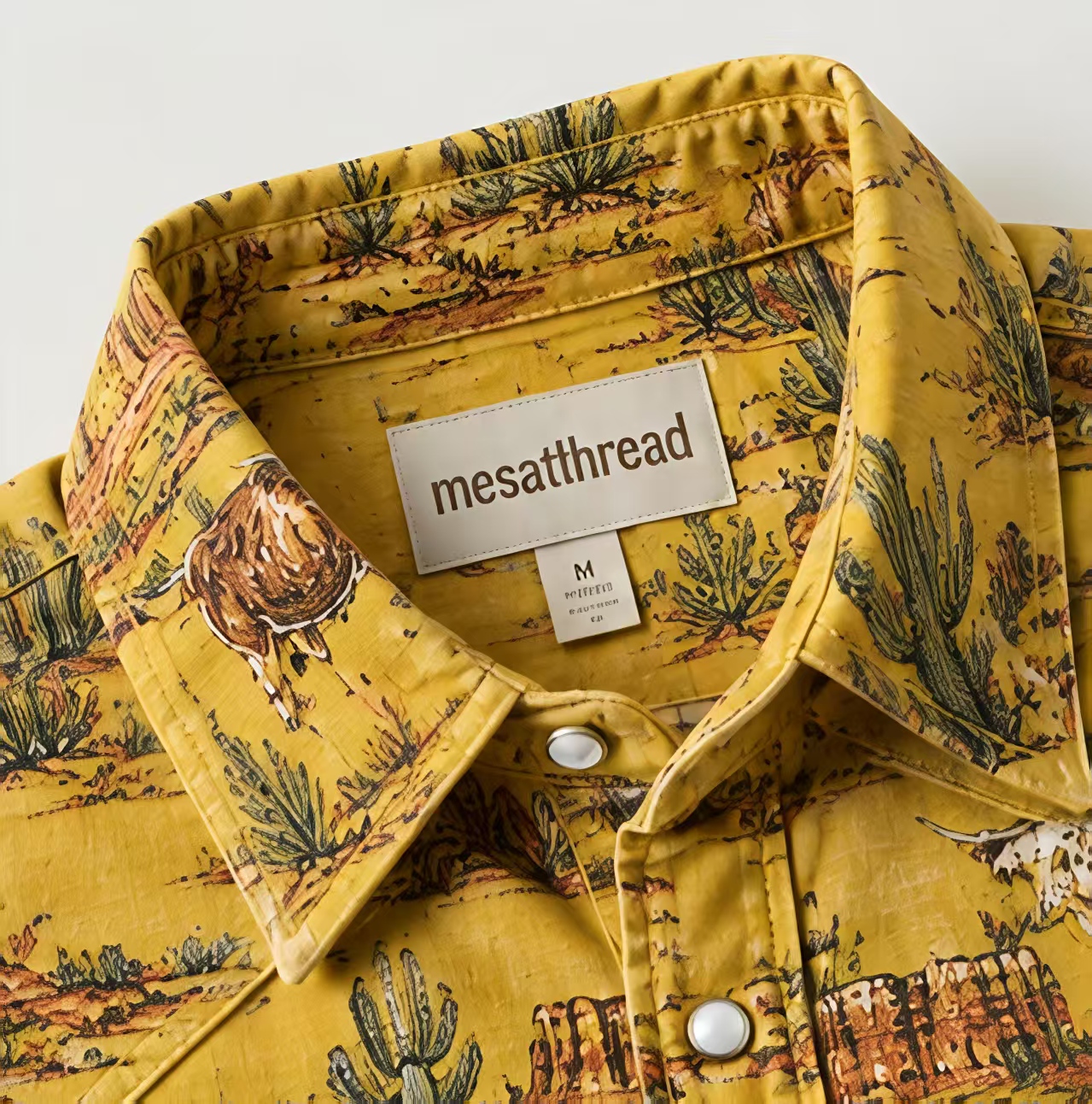 The Golden Longhorn | Vintage Illustrated Rodeo Western Shirt