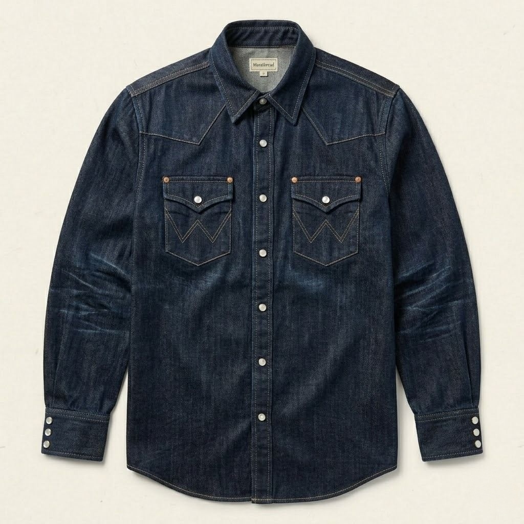 Blue Medallion Print Western Shirt