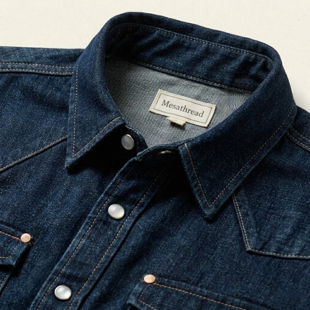 Blue Medallion Print Western Shirt
