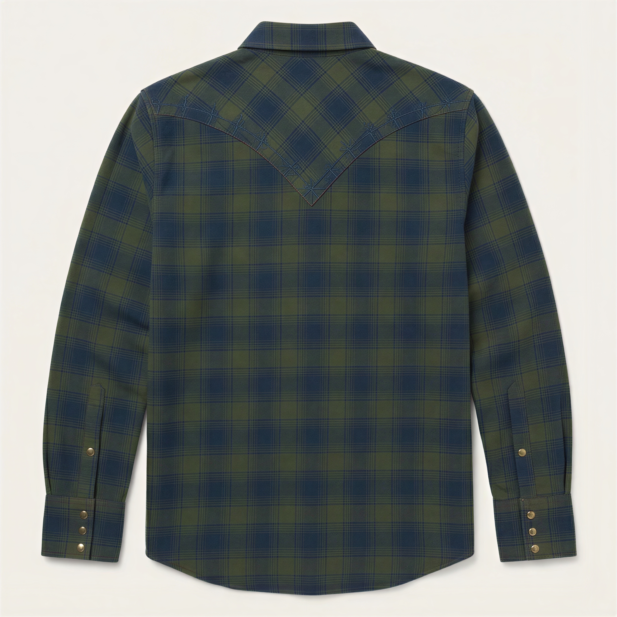 The Verdant Frontier | Artisan Shadow-Check Western Shirt
