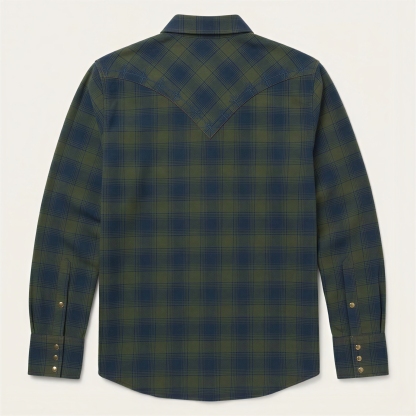 The Verdant Frontier | Artisan Shadow-Check Western Shirt