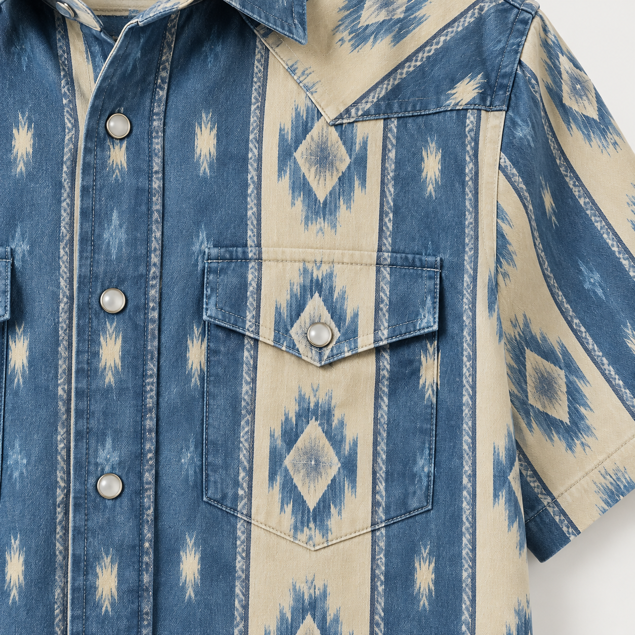The Skybound Nomad Short Sleeve — Bleached Indigo & Sandstone
