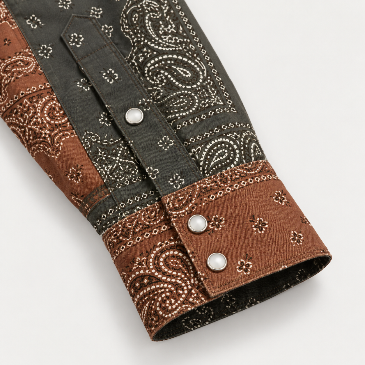 The Dust Bowl Patchwork — Iron Rust & Charcoal Bandana