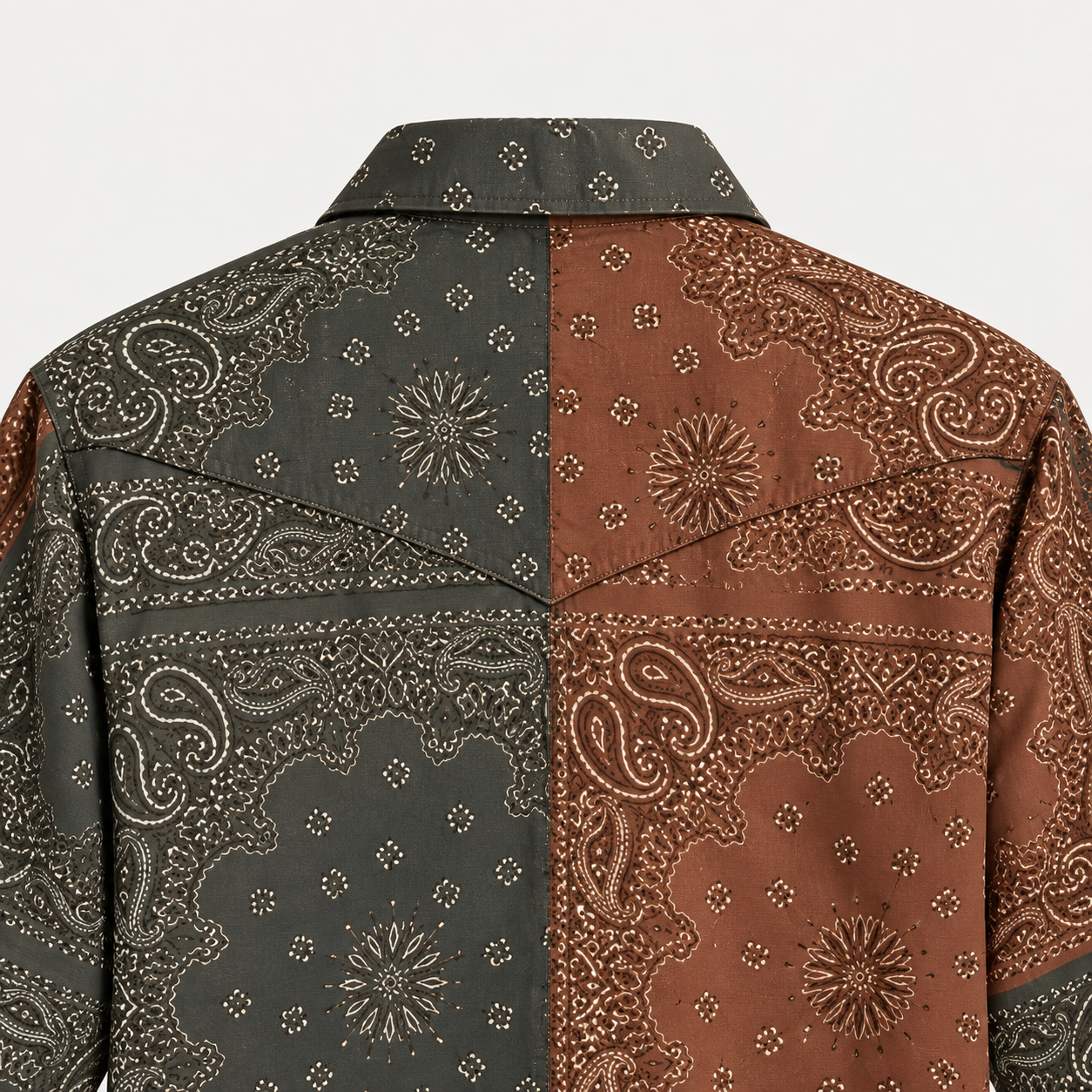 The Dust Bowl Patchwork — Iron Rust & Charcoal Bandana