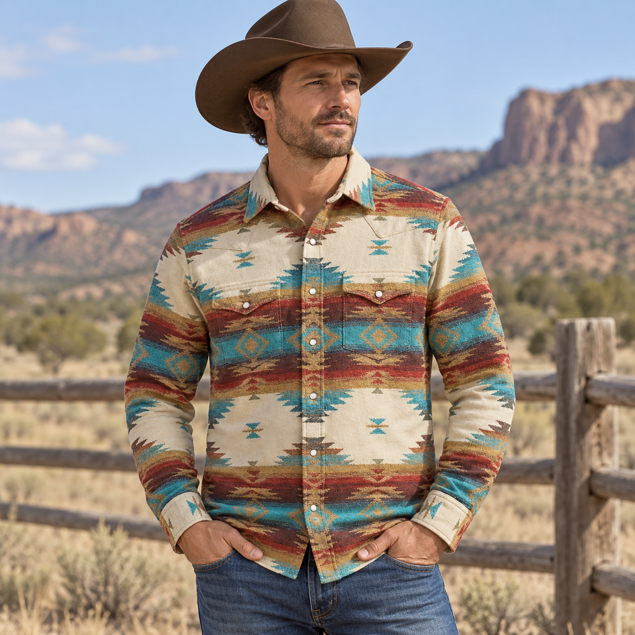 The High Desert Oasis — Cream & Turquoise Horizon