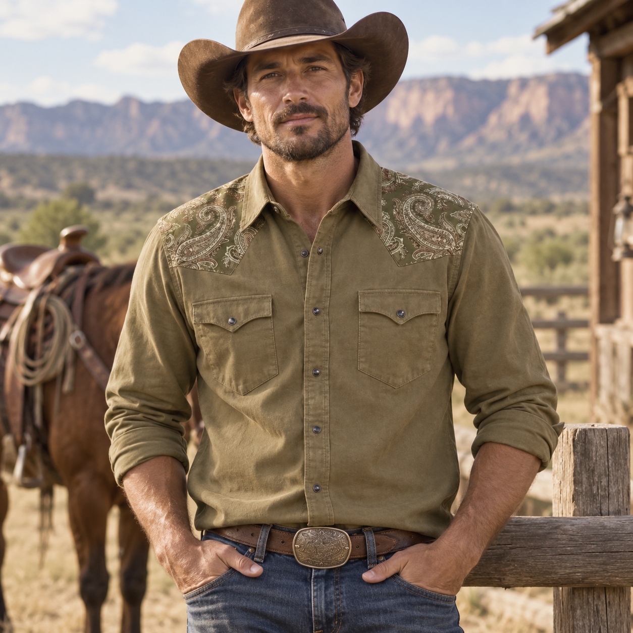 Heritage Serape & Chevron Western Shirt - 2 Prints