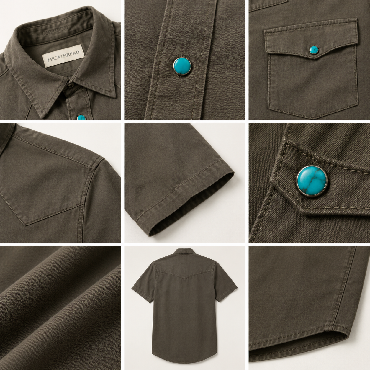 The Iron Turquoise | Heritage Twill Short Sleeve Western Shirt