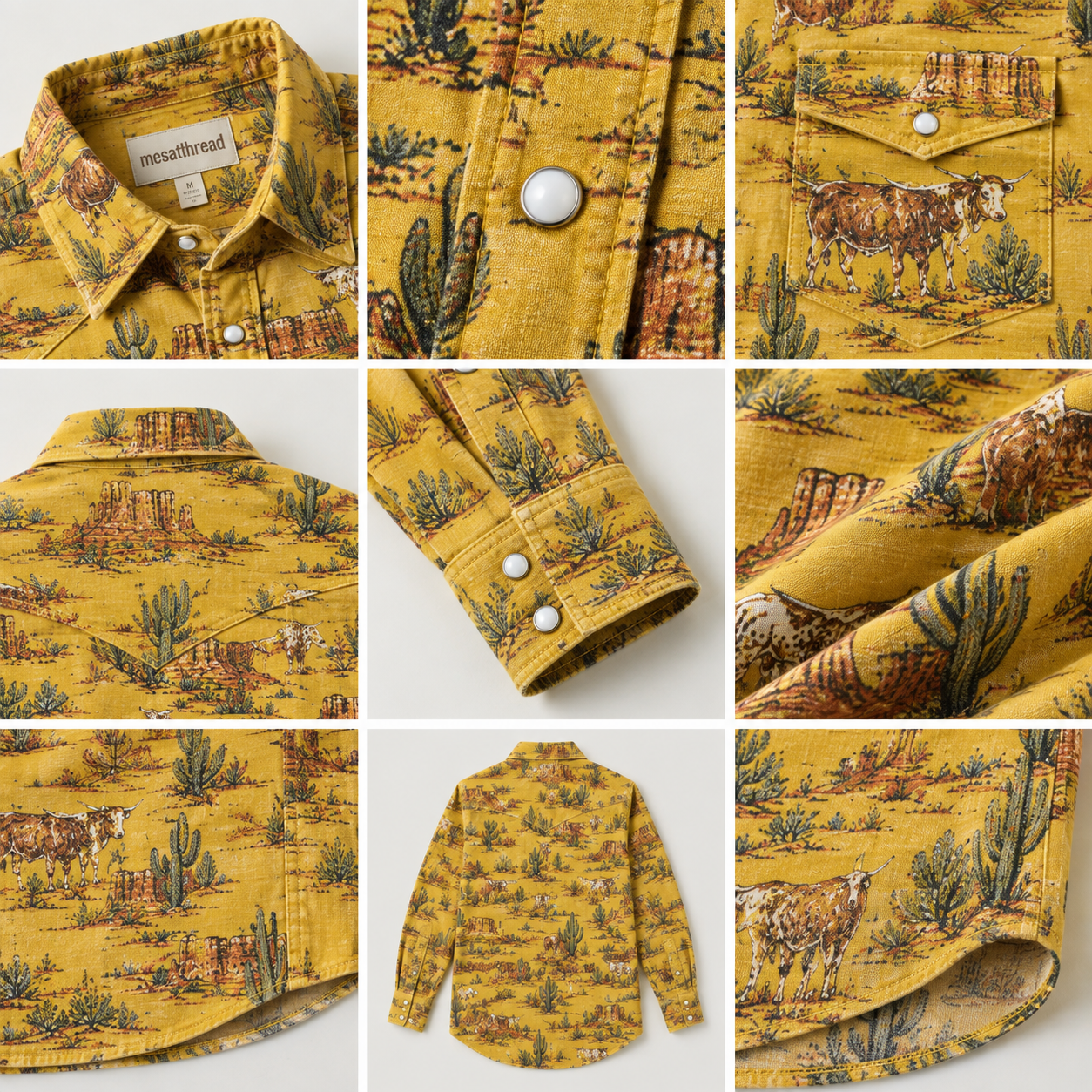 The Golden Longhorn | Vintage Illustrated Rodeo Western Shirt