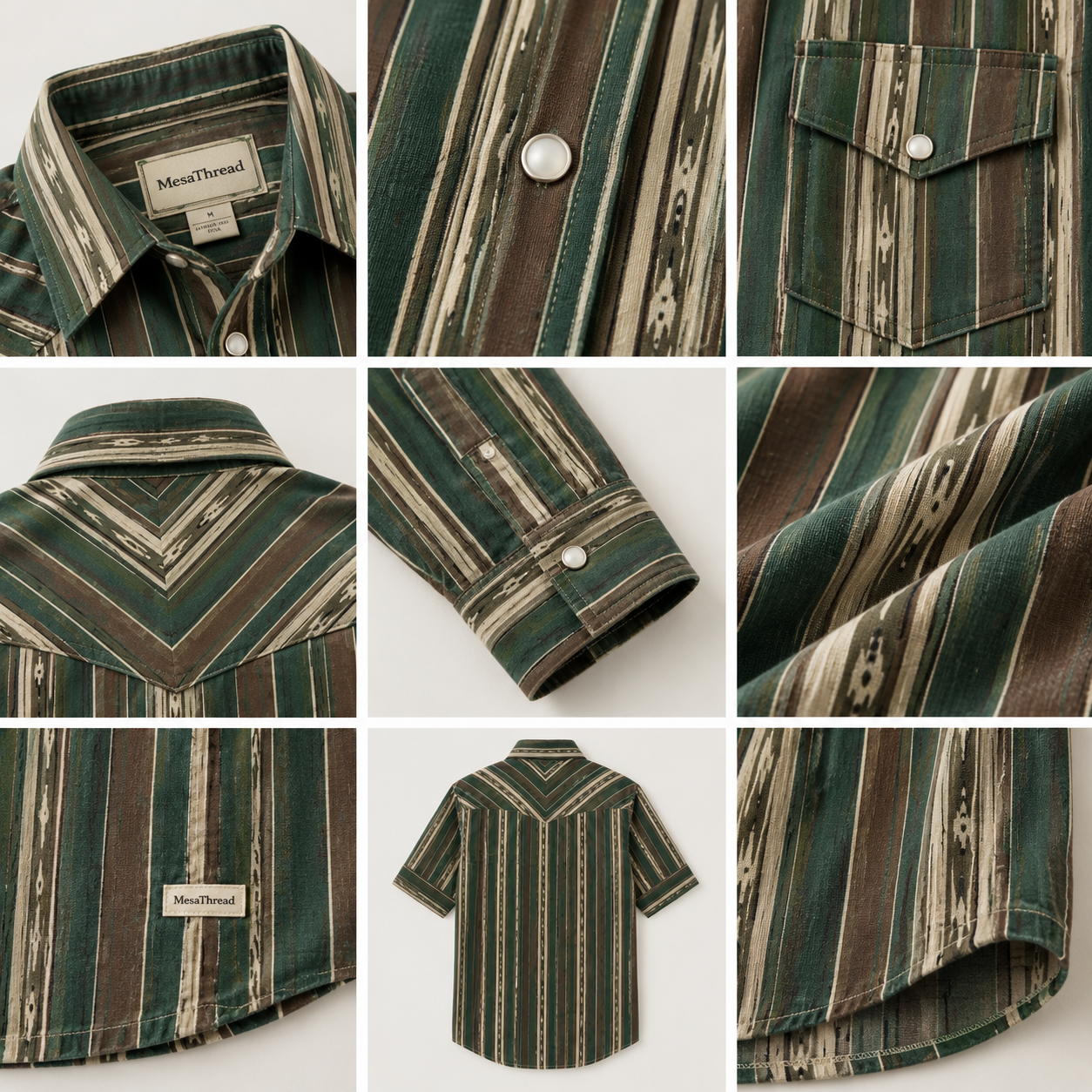 The Wyatt Pearl Snap | Heritage Serape Stripe Short Sleeve Western Shirt - 2