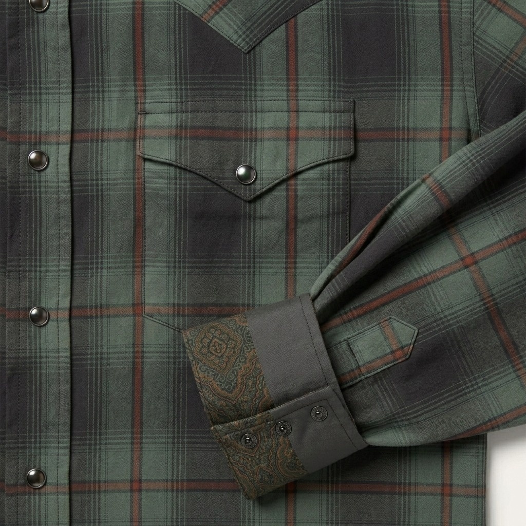 Sand Ombre Plaid Western Shirt