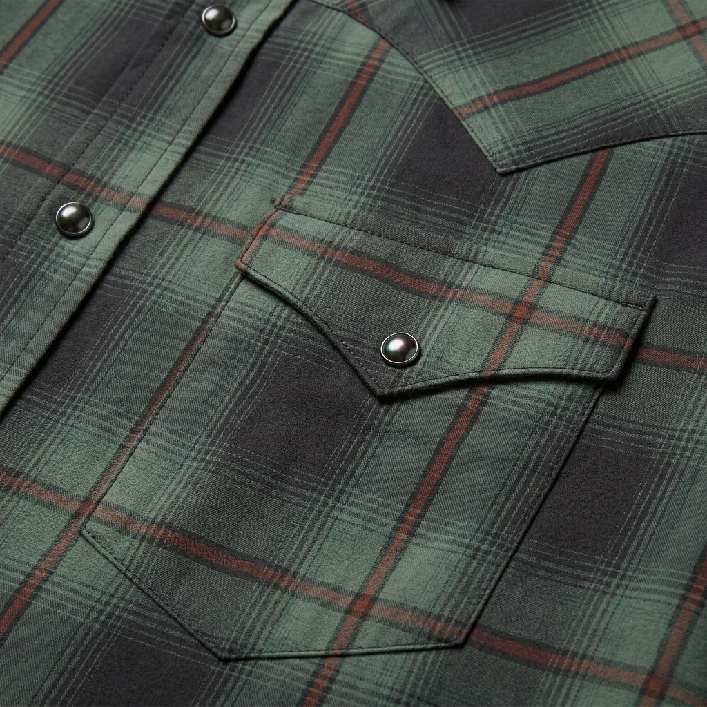 Sand Ombre Plaid Western Shirt