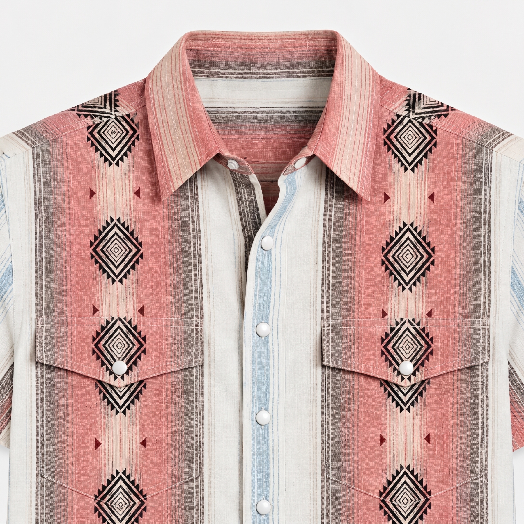 The Wyatt Pearl Snap | Heritage Serape & Chevron Short Sleeve Western Shirt - 2