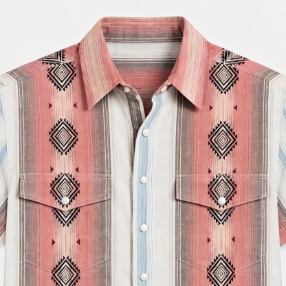 The Wyatt Pearl Snap | Heritage Serape & Chevron Short Sleeve Western Shirt - 2