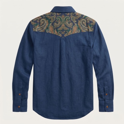 The Maverick Paisley | Contrast Panel Heritage Western Shirt