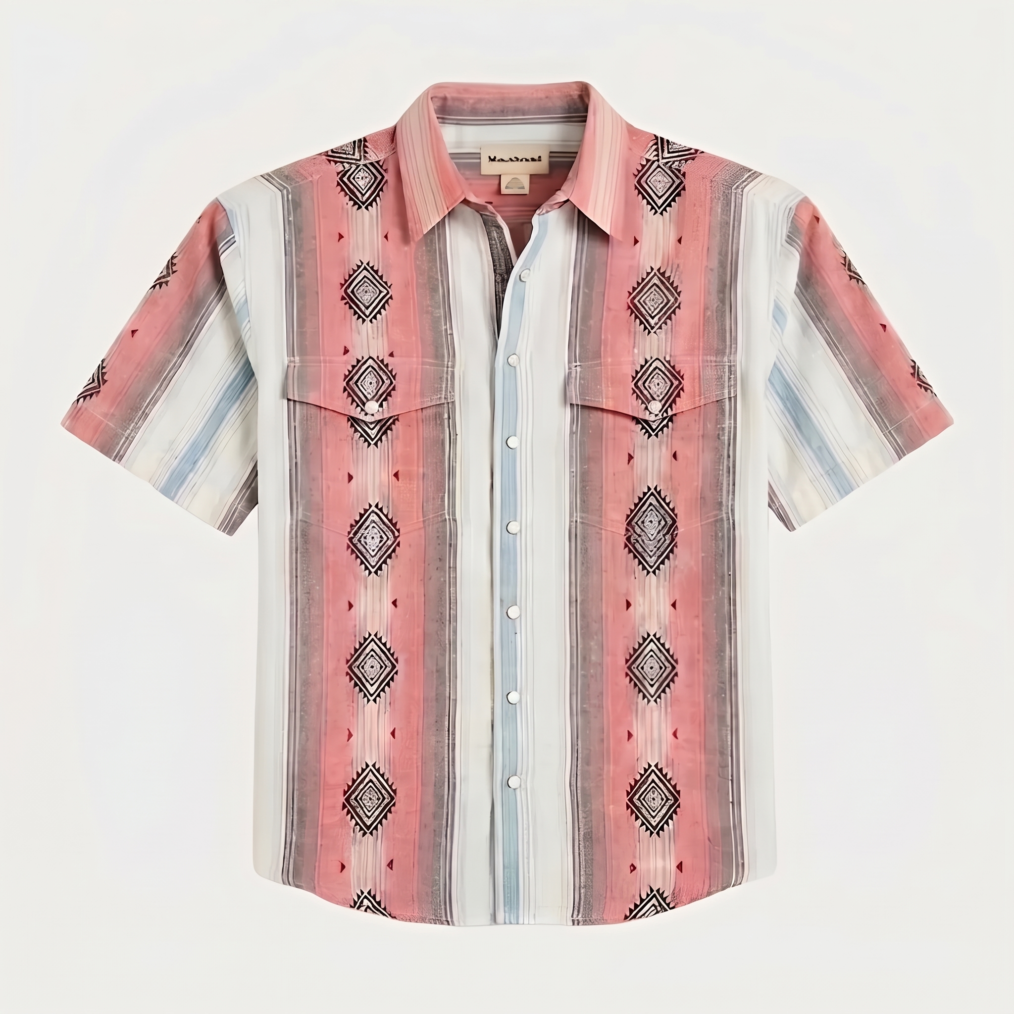 The Wyatt Pearl Snap | Heritage Serape & Chevron Short Sleeve Western Shirt - 2