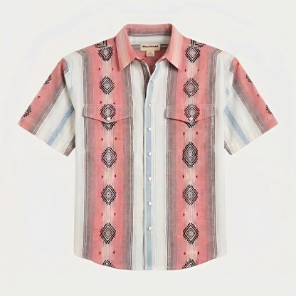 The Wyatt Pearl Snap | Heritage Serape & Chevron Short Sleeve Western Shirt - 2