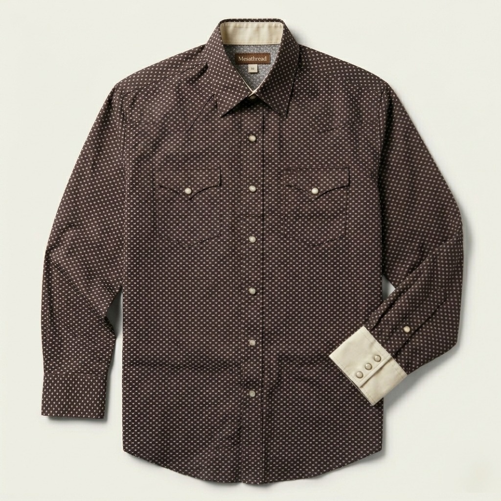 Blue Polaris Geo Print Western Shirt