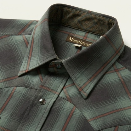 Sand Ombre Plaid Western Shirt