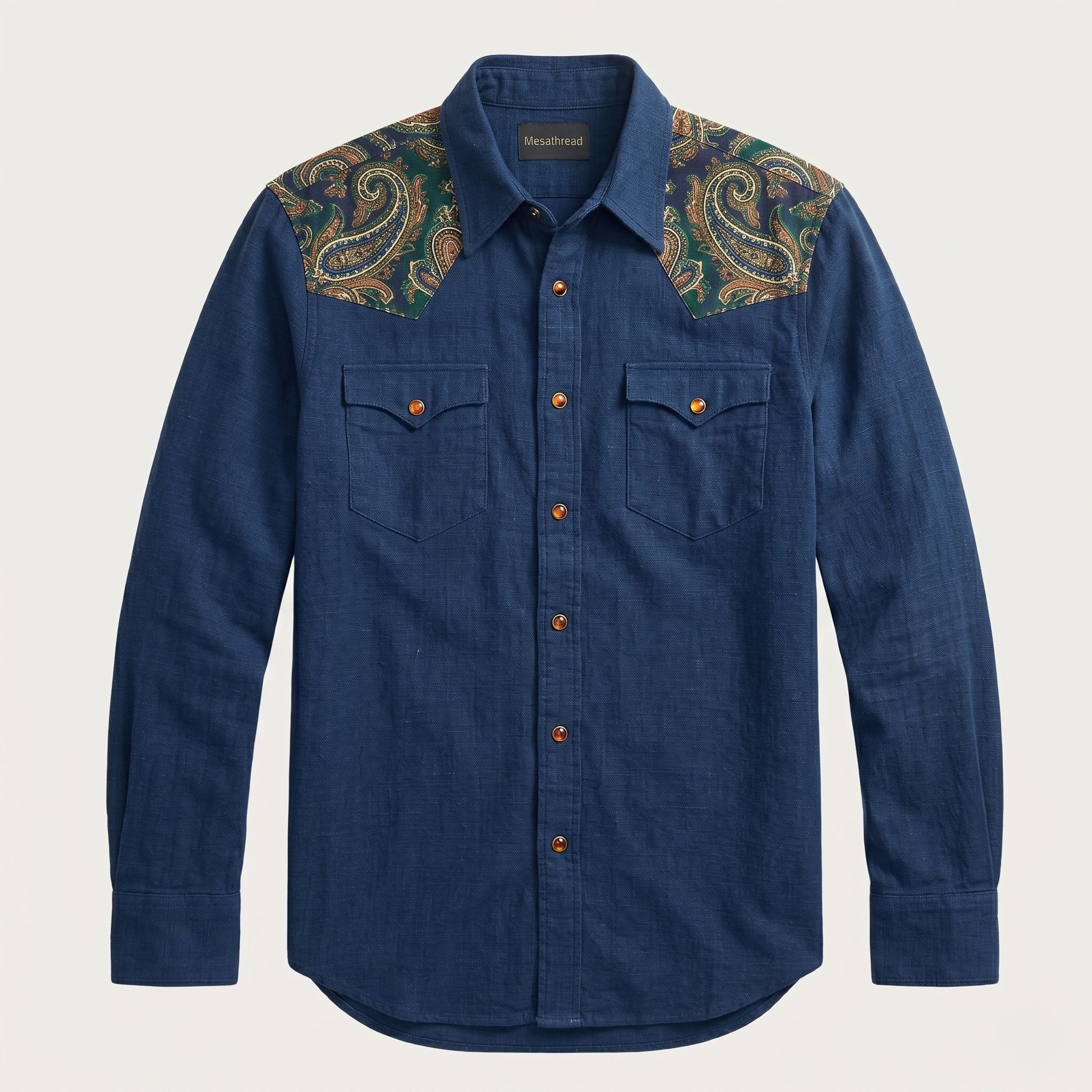 The Maverick Paisley | Contrast Panel Heritage Western Shirt