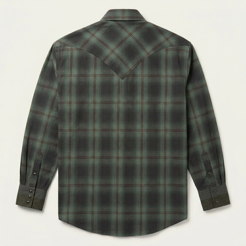 Sand Ombre Plaid Western Shirt