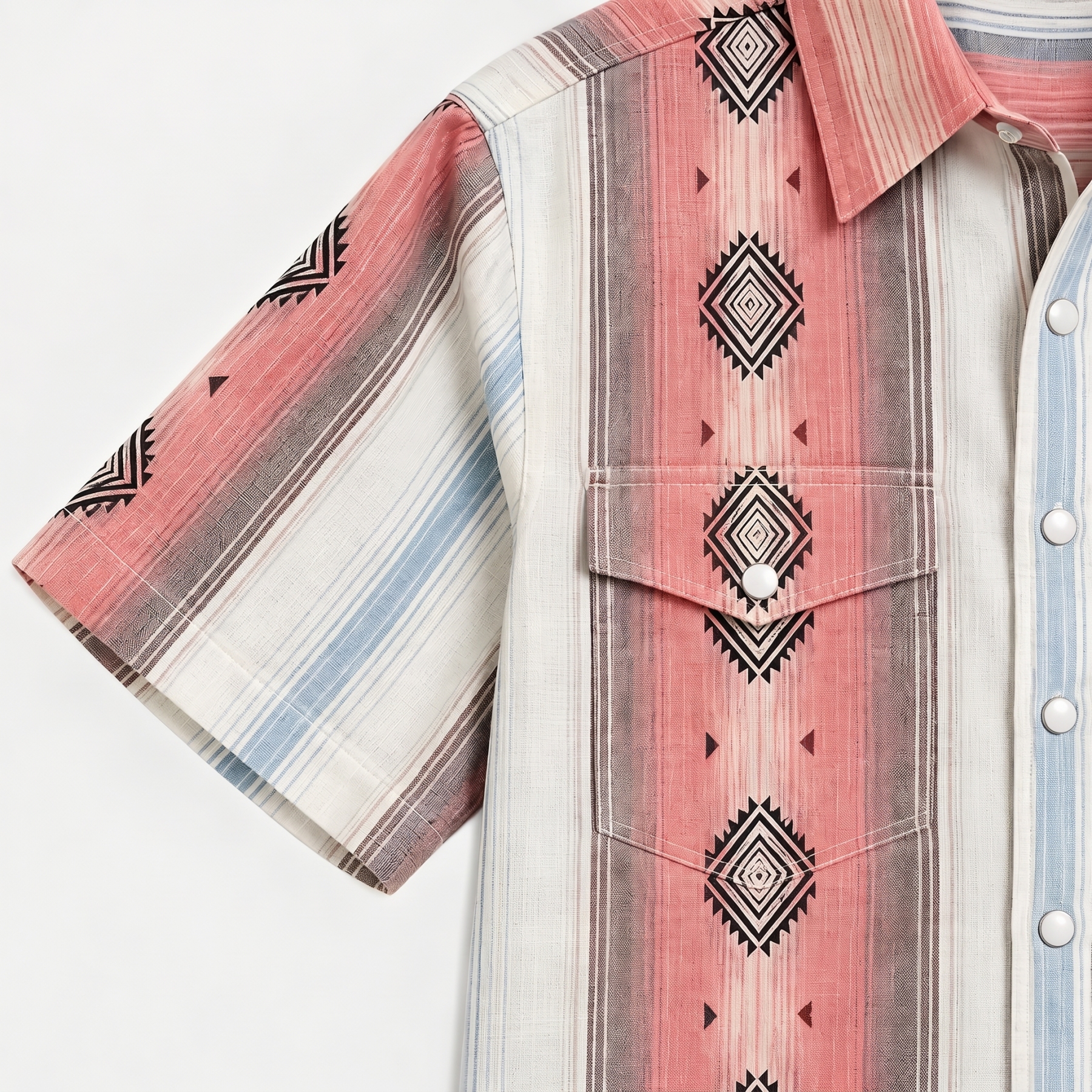 The Wyatt Pearl Snap | Heritage Serape & Chevron Short Sleeve Western Shirt - 2