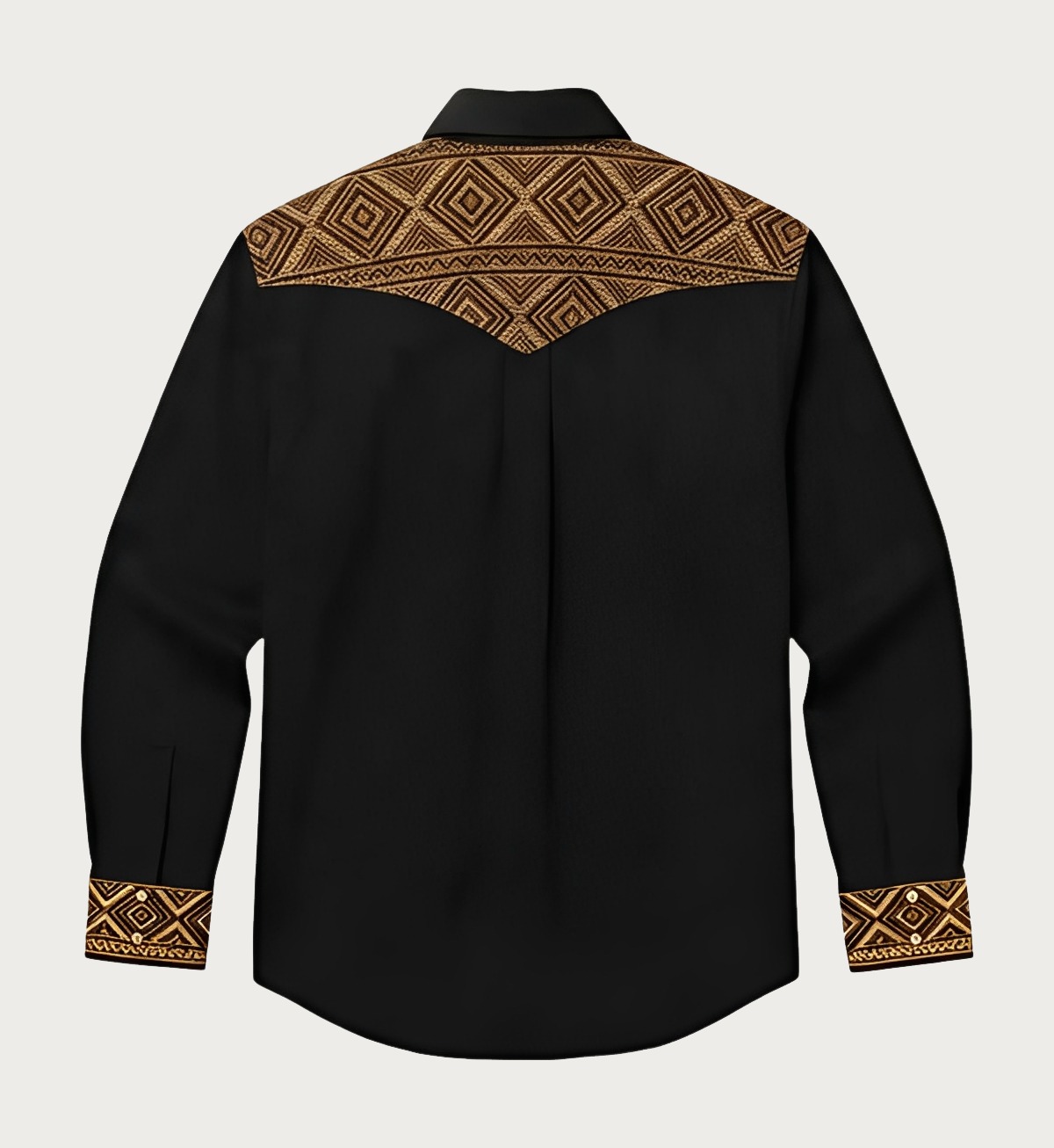 Aztec Totem Geometric Cotton Western Shirt - 4 Prints - Black