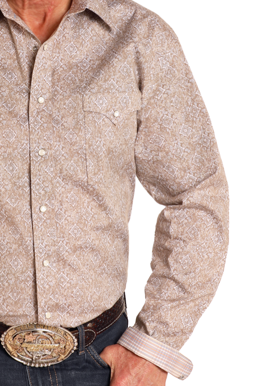 Rough Stock Medallion Paisley Long Sleeve Snap Shirt-MesaThread
