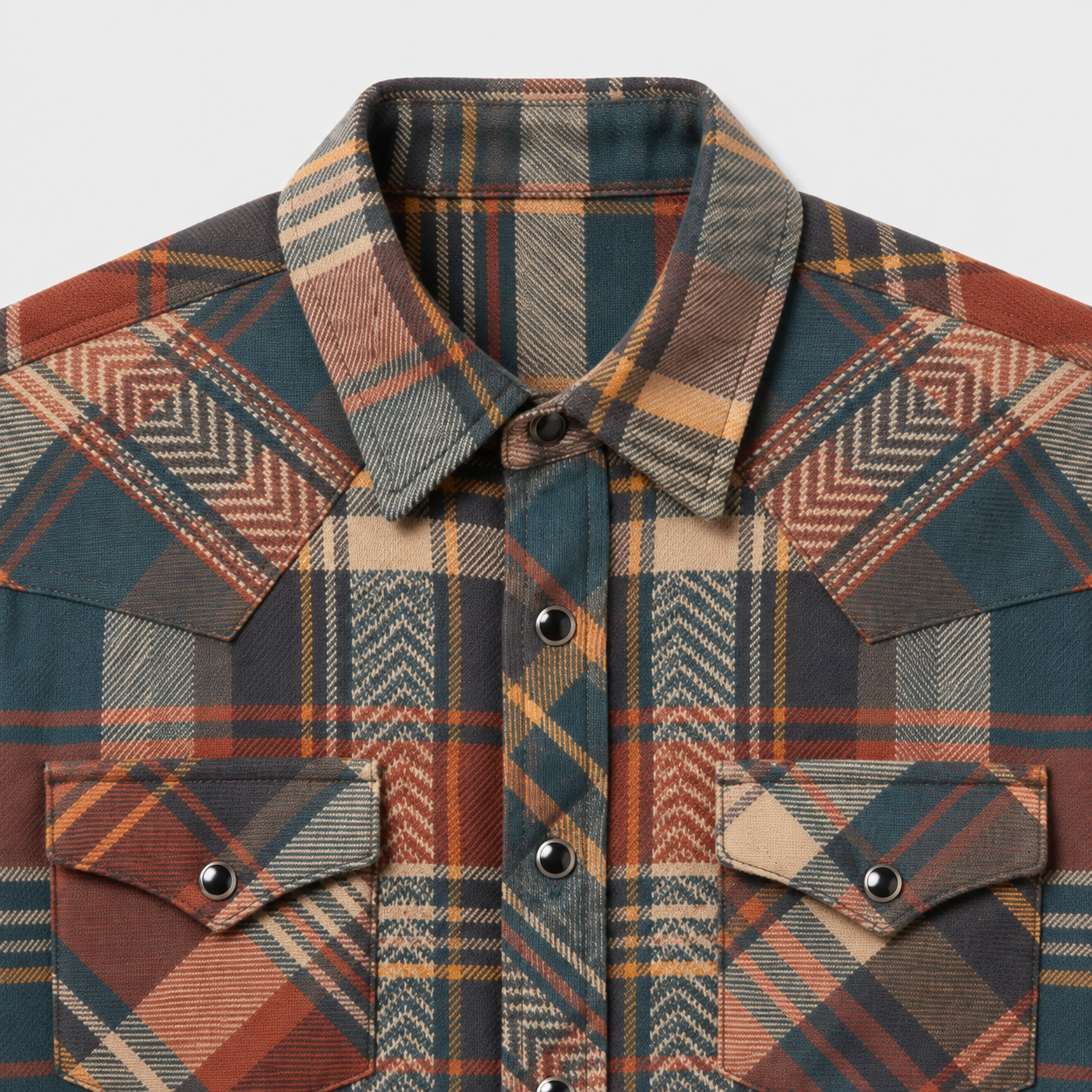The High Desert | Chevron Plaid Western Short Sleeve Shirt