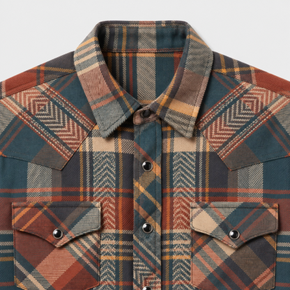 The High Desert | Chevron Plaid Western Short Sleeve Shirt