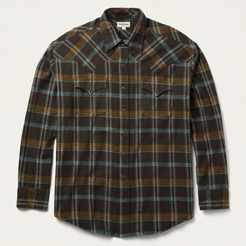 Brushed Twill Plaid Western Shirt-MesaThread