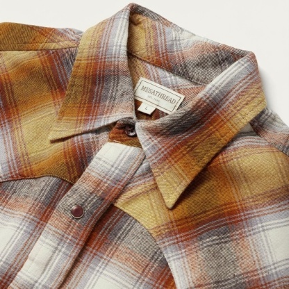 Rust Plaid Western Shirt